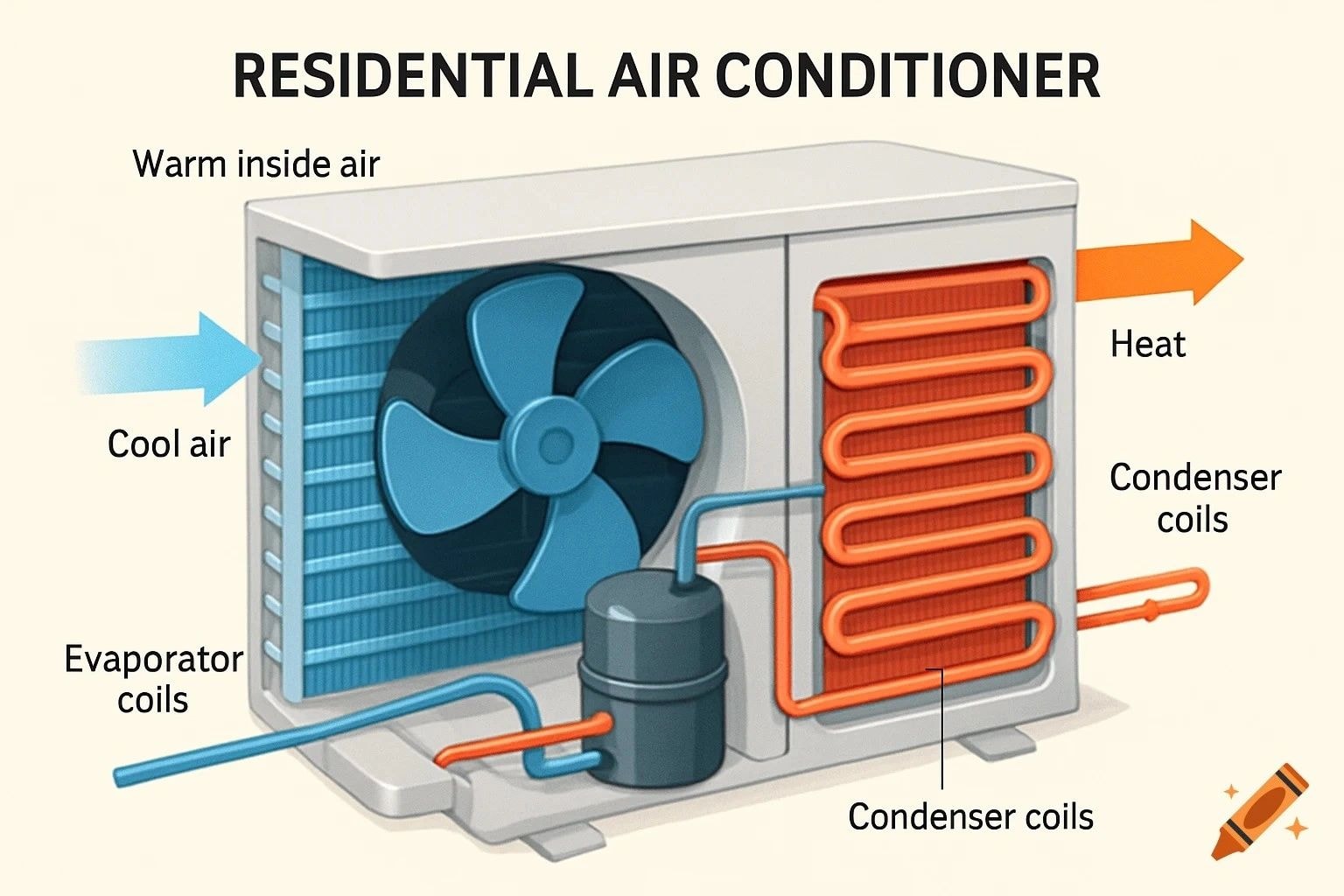 Residential split air conditioning unit